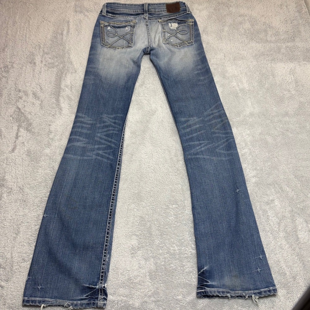 BKE Stella Bootcut Jeans Women's 23 Blue Distressed Low Rise Y2K Denim BKL7595L - Picture 2 of 12